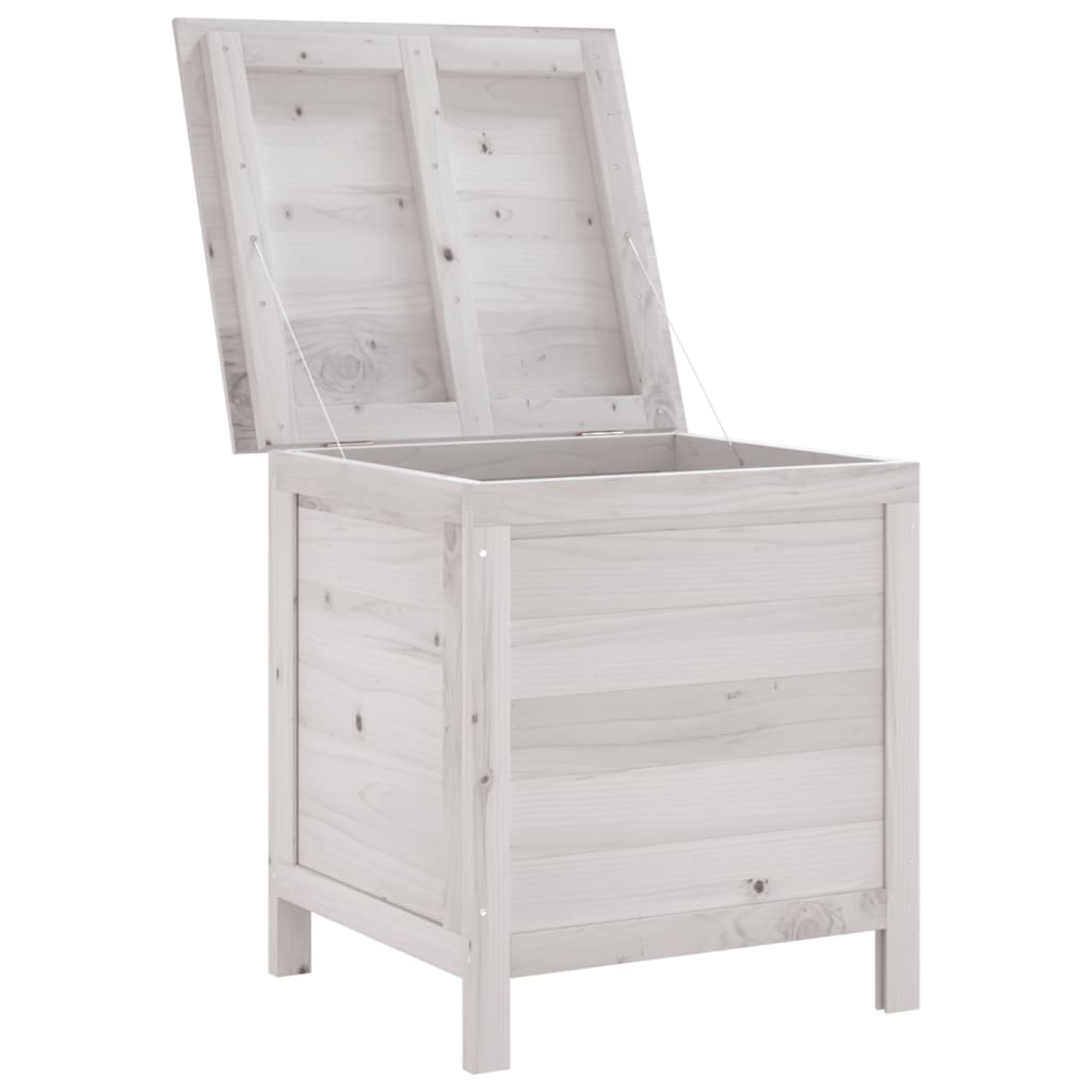 vidaXL Patio Storage Box White 19.7"x19.3"x22.2" Solid Wood Fir