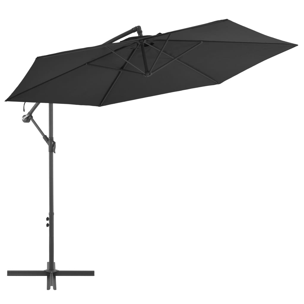 vidaXL Cantilever Garden Parasol with Aluminum Pole 118.1" Black