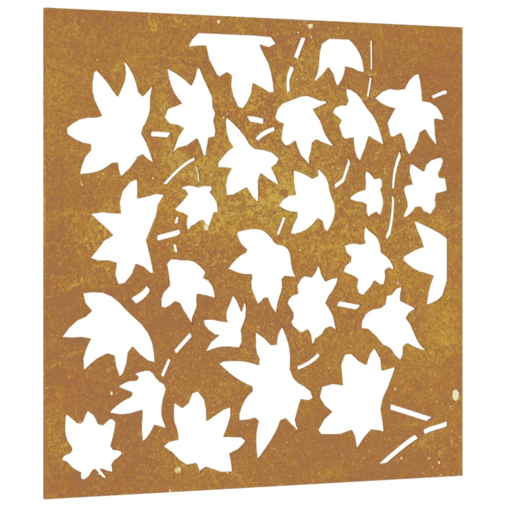 vidaXL Patio Wall Decoration 21.7"x21.7" Corten Steel Maple Leaf Design