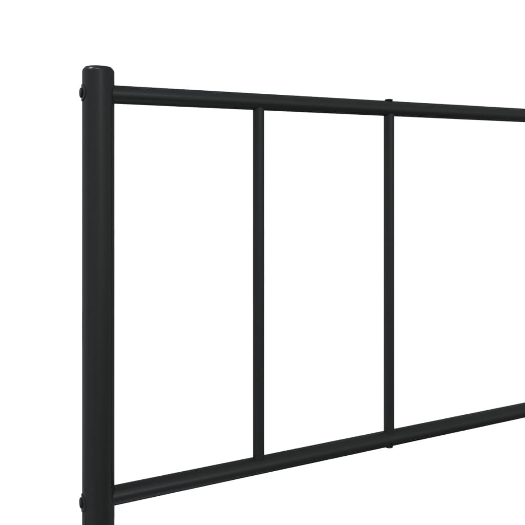 vidaXL Metal Bed Frame without Mattress with Footboard Black 39.4"x74.8"