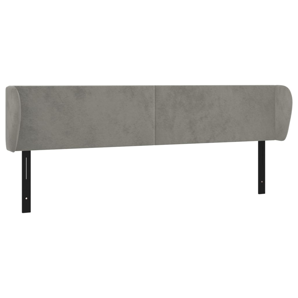 vidaXL Headboard with Ears Light Gray 79.9"x9.1"x30.7"/34.6" Velvet