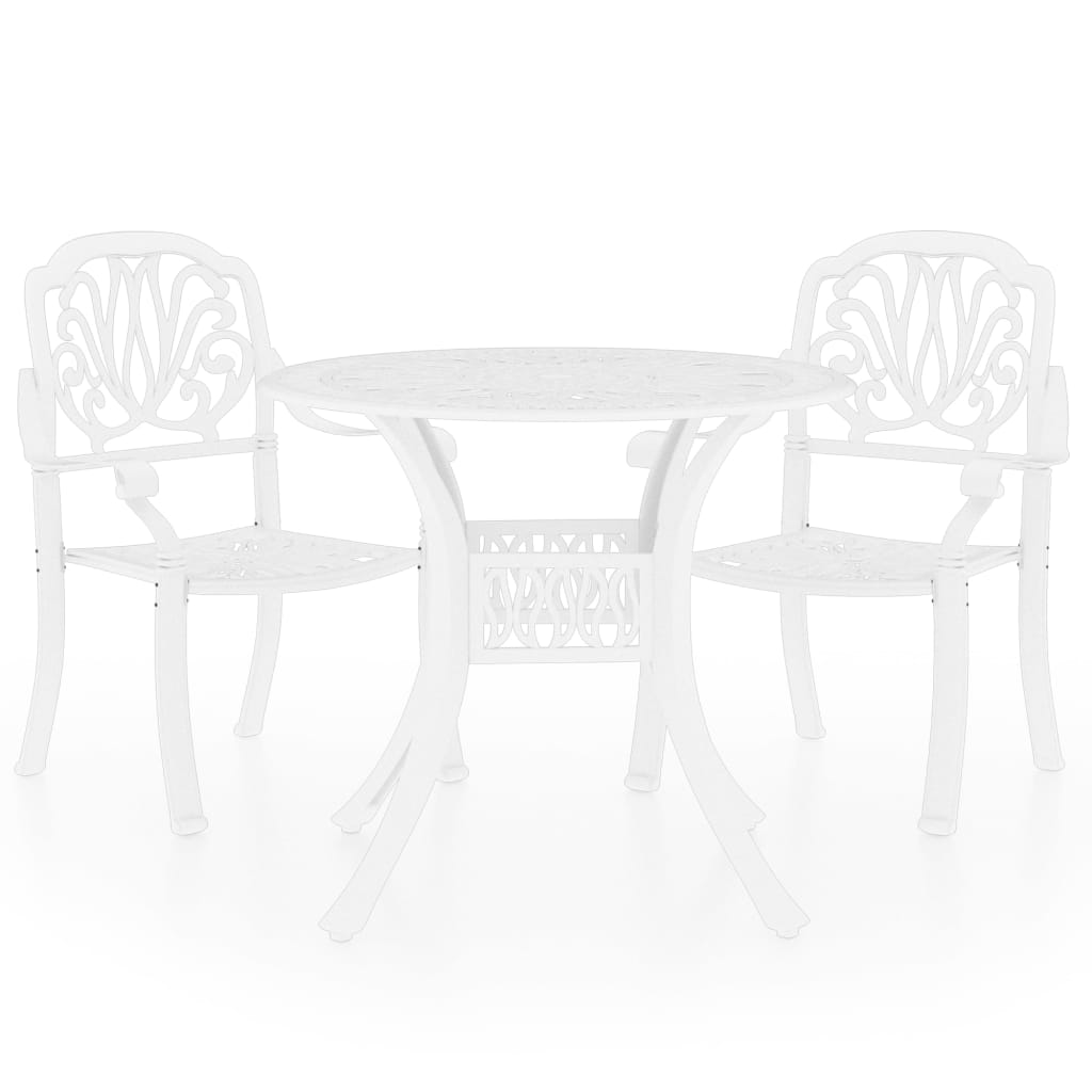 vidaXL 3 Piece Bistro Set Cast Aluminum White