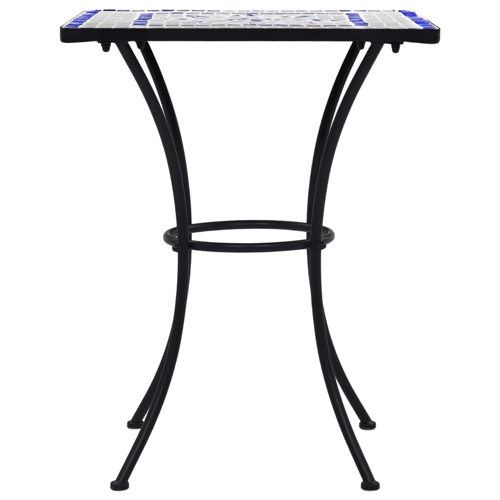 vidaXL Mosaic Bistro Table Blue and White 23.6" Ceramic