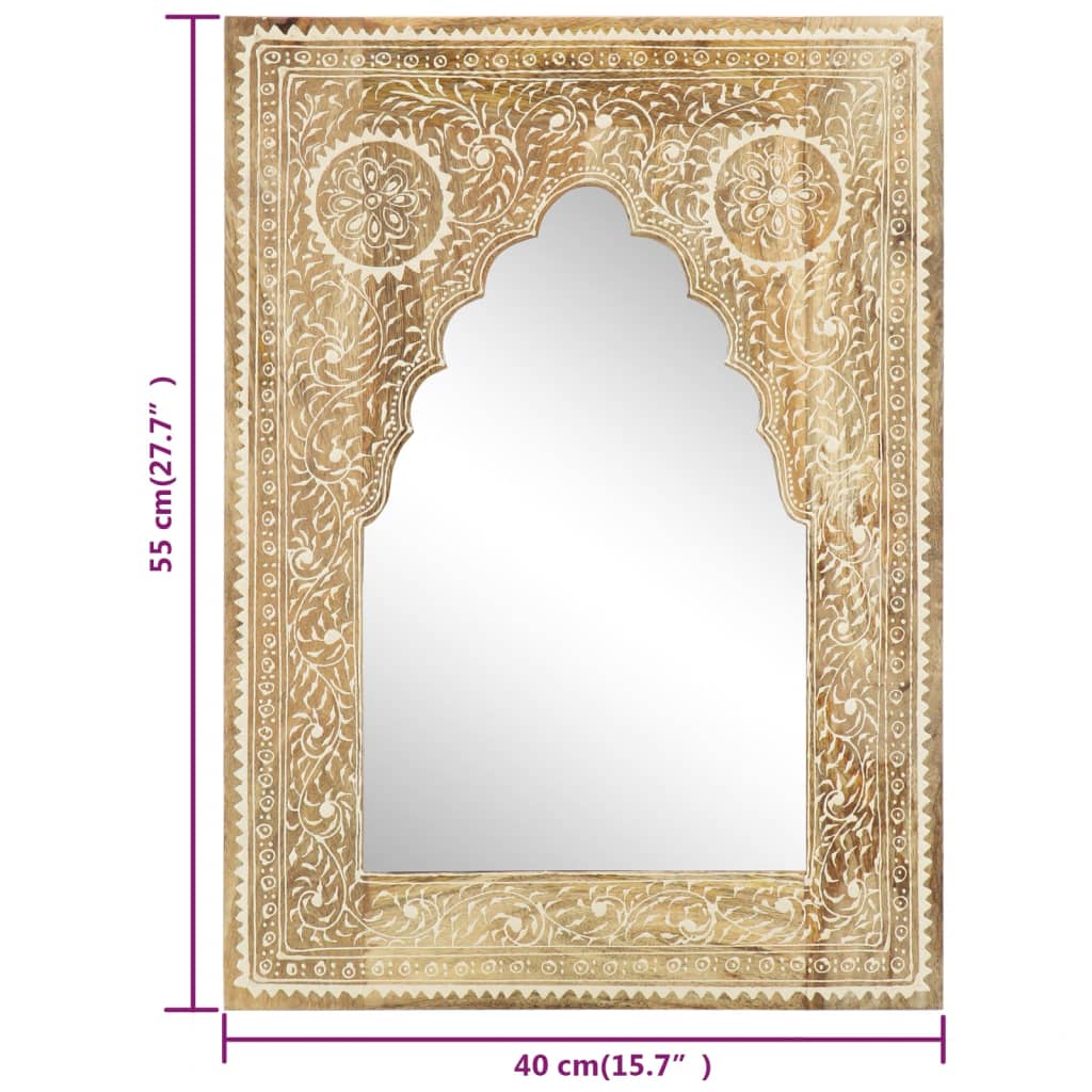 vidaXL Hand Painted Mirror 15.7"x21.7" Solid Mango Wood