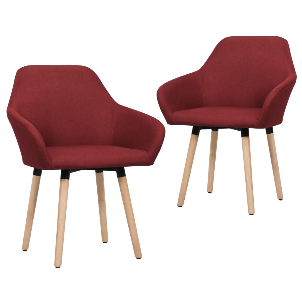 vidaXL Dining Chairs 2 pcs Wine Red Fabric