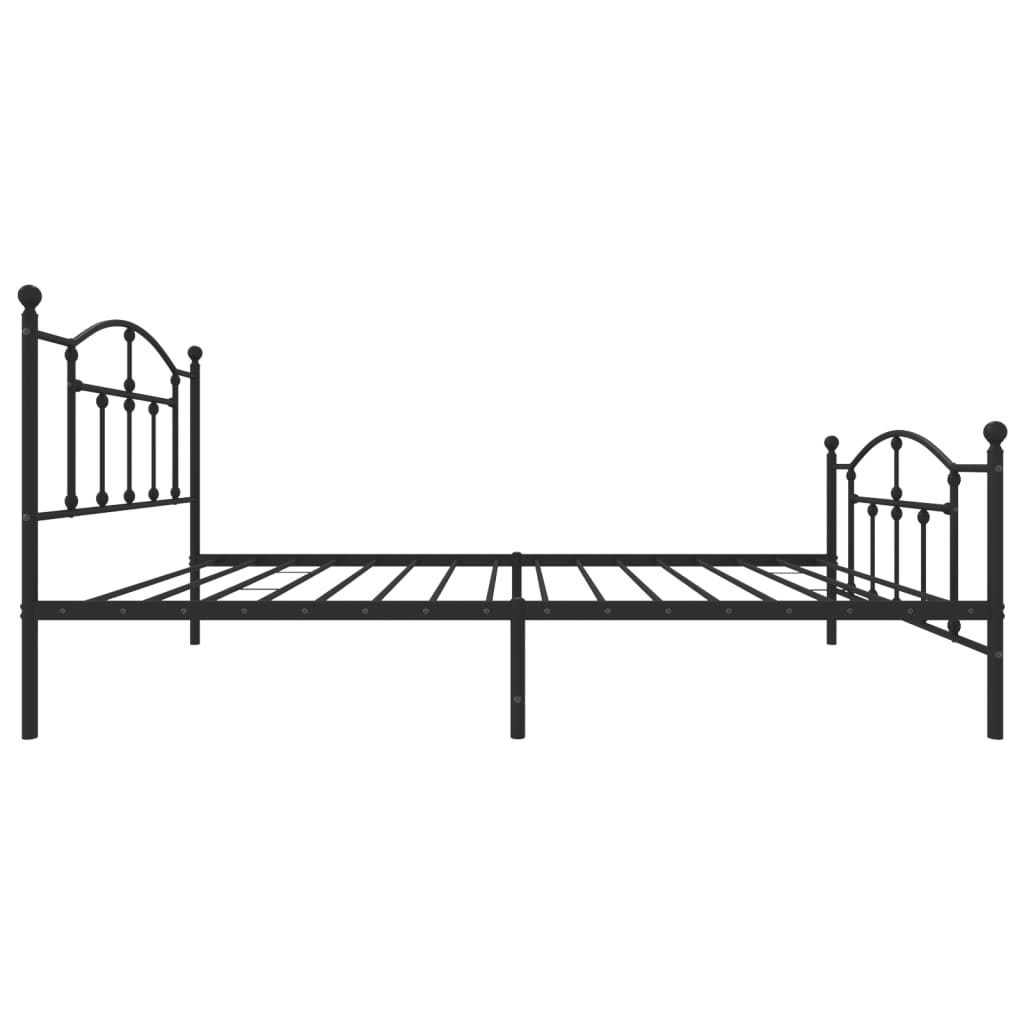 vidaXL Metal Bed Frame without Mattress with Footboard Black 39.4"x78.7"