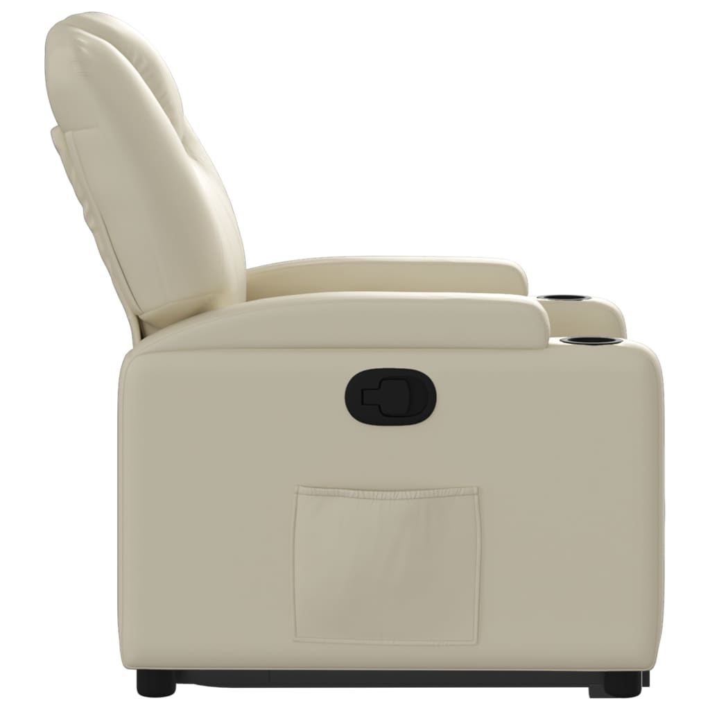 vidaXL Stand up Recliner Chair Cream Faux Leather