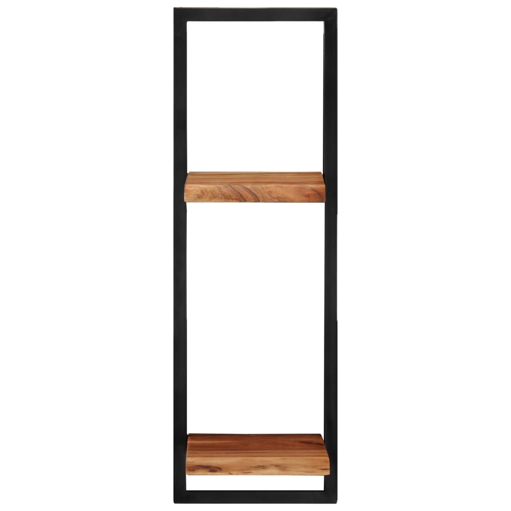 vidaXL Wall Shelves 2 pcs 9.8"x9.8"x29.5" Solid Wood Acacia and Steel