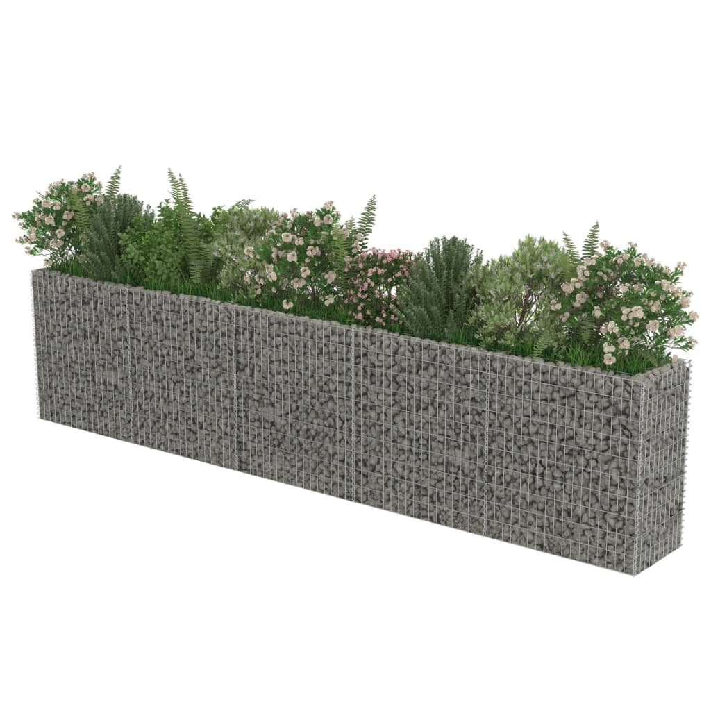 vidaXL Gabion Raised Bed Galvanized Steel 177.2"x19.7"x39.4"