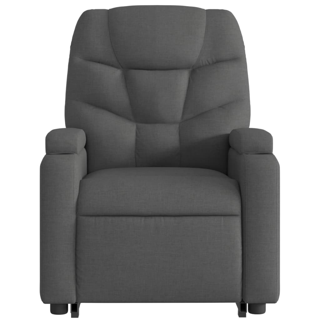 vidaXL Stand up Massage Recliner Chair Dark Gray Fabric