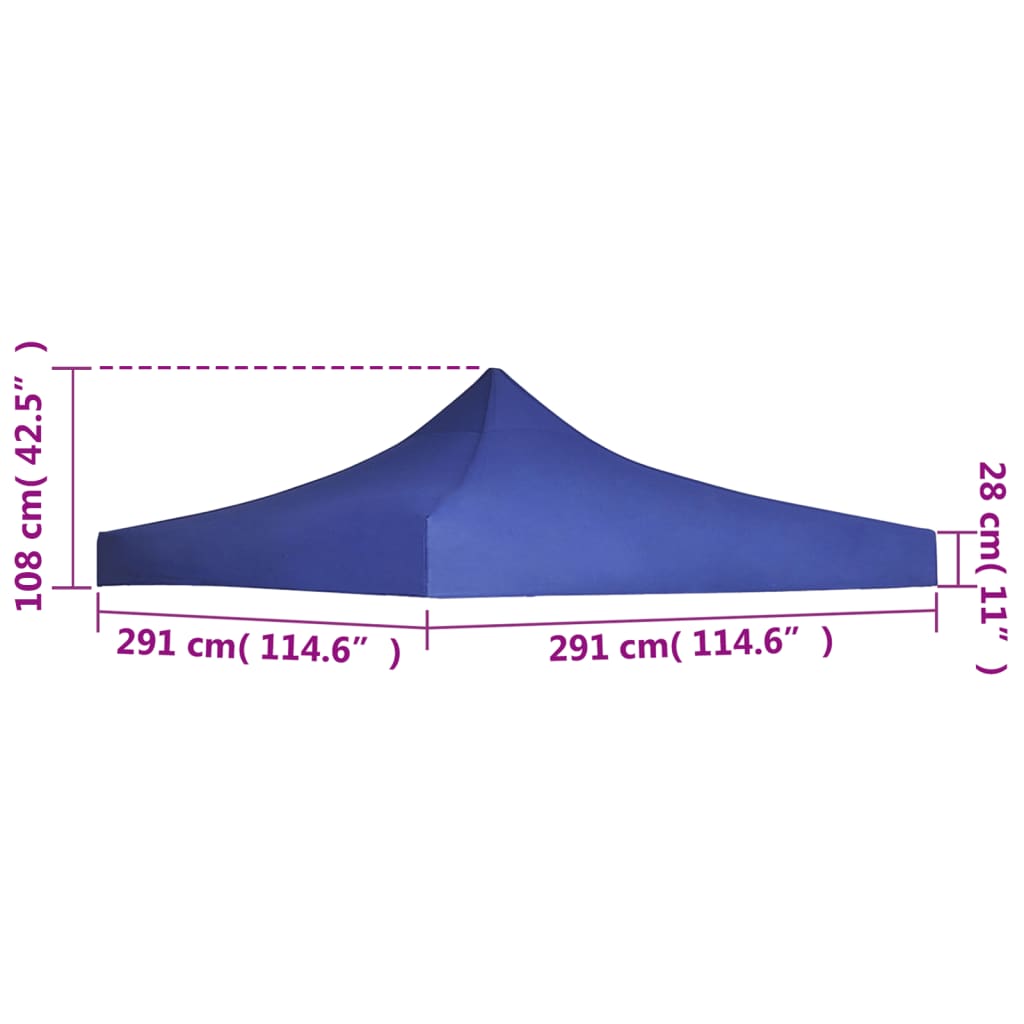 vidaXL Party Tent Roof 9.8'x9.8' Blue