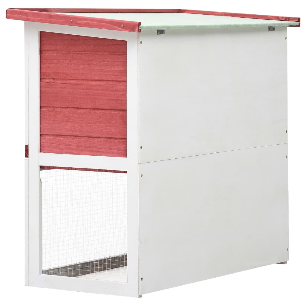 vidaXL Outdoor Rabbit Hutch 1 Door Red Wood