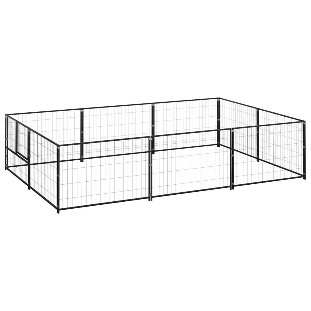 vidaXL Dog Kennel Black 64.6 ft² Steel