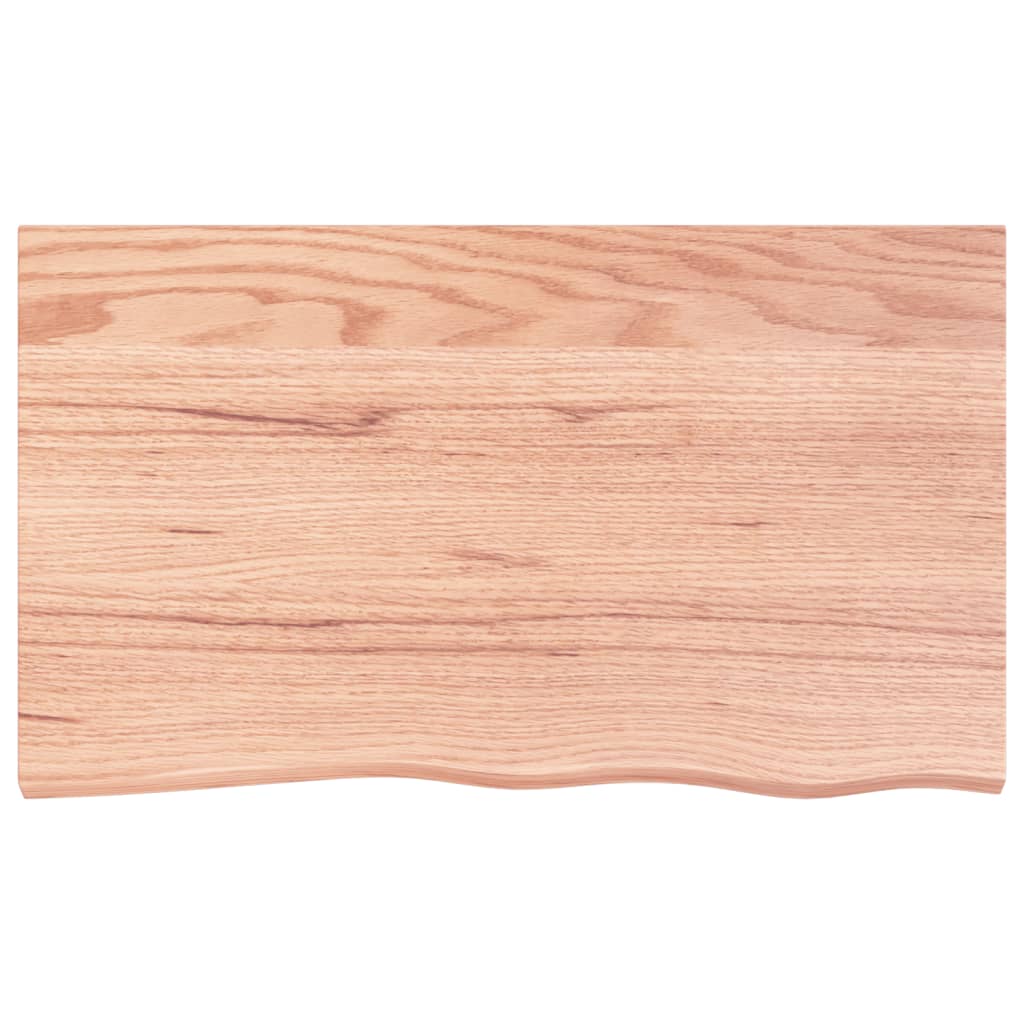 vidaXL Wall Shelf Light Brown 39.4"x23.6"x(0.8"-1.6") Treated Solid Wood Oak