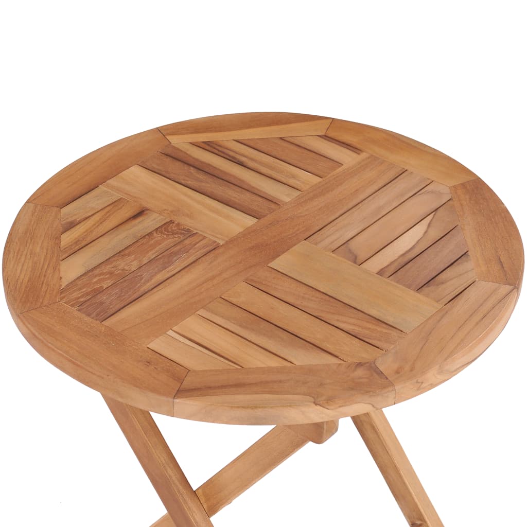 vidaXL Folding Patio Table 17.7" Solid Teak Wood