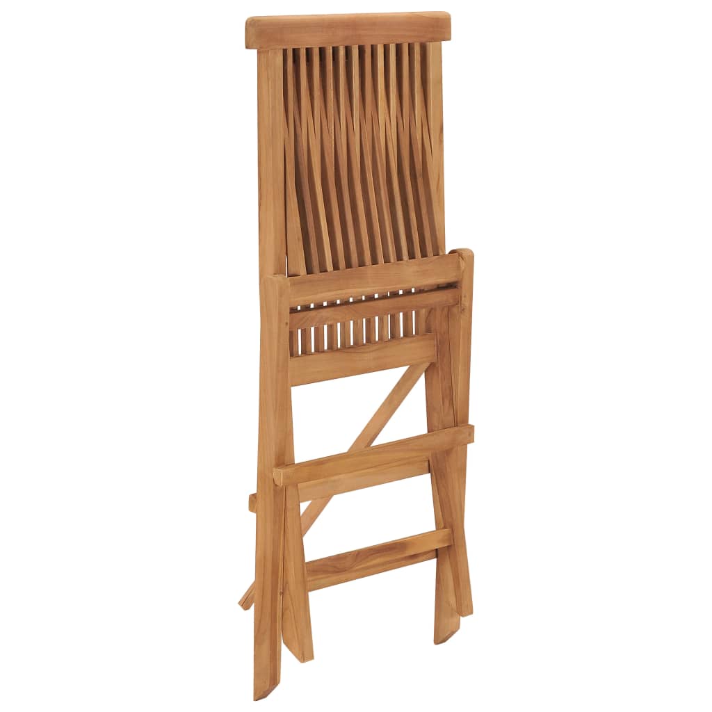 vidaXL Folding Patio Chairs 4 pcs Solid Teak Wood