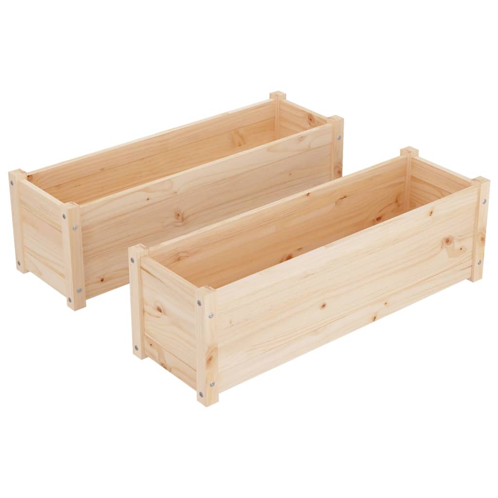 vidaXL Garden Planters 2 pcs 39.4"x12.2"x12.2" Solid Wood Pine