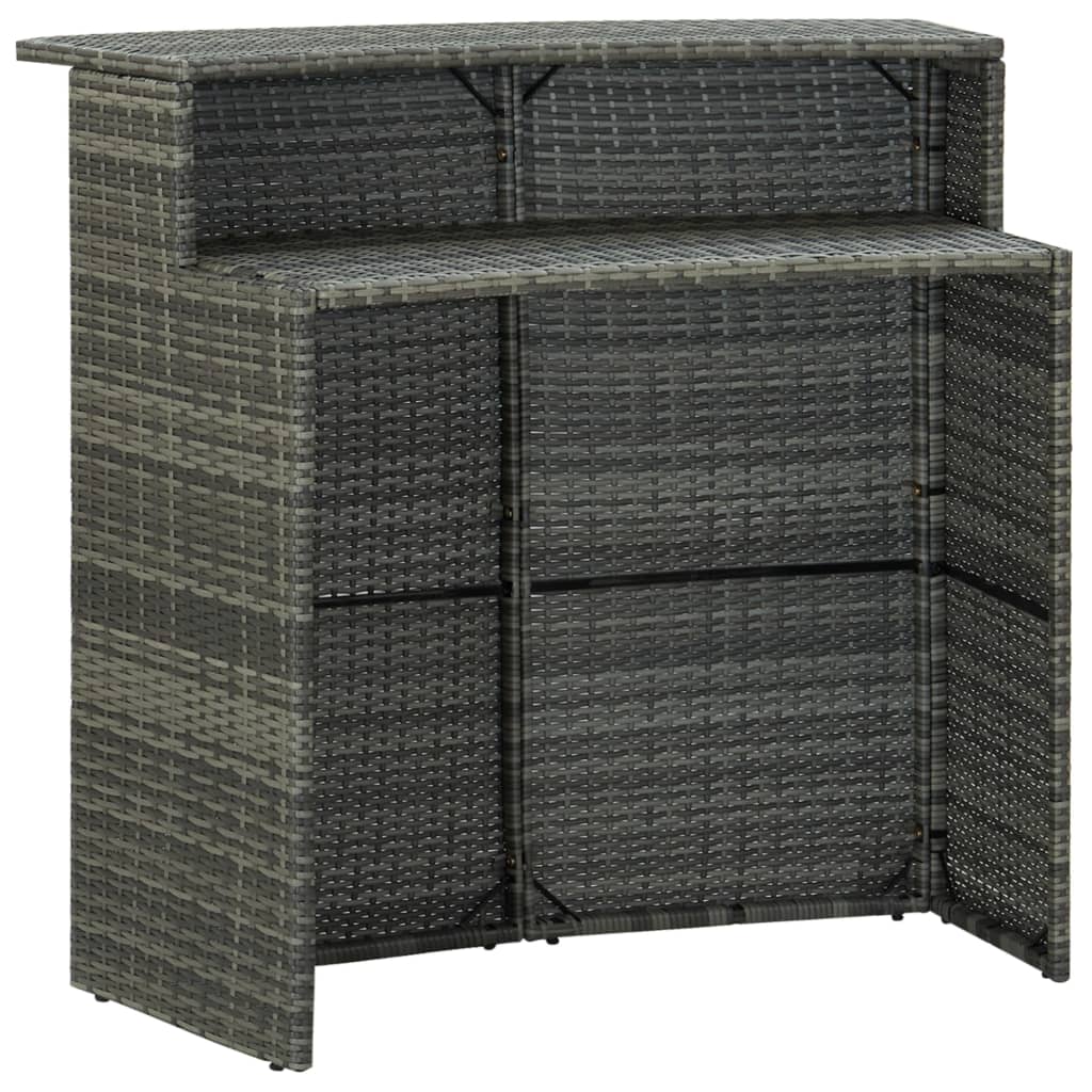 vidaXL 3 Piece Patio Bar Set Gray