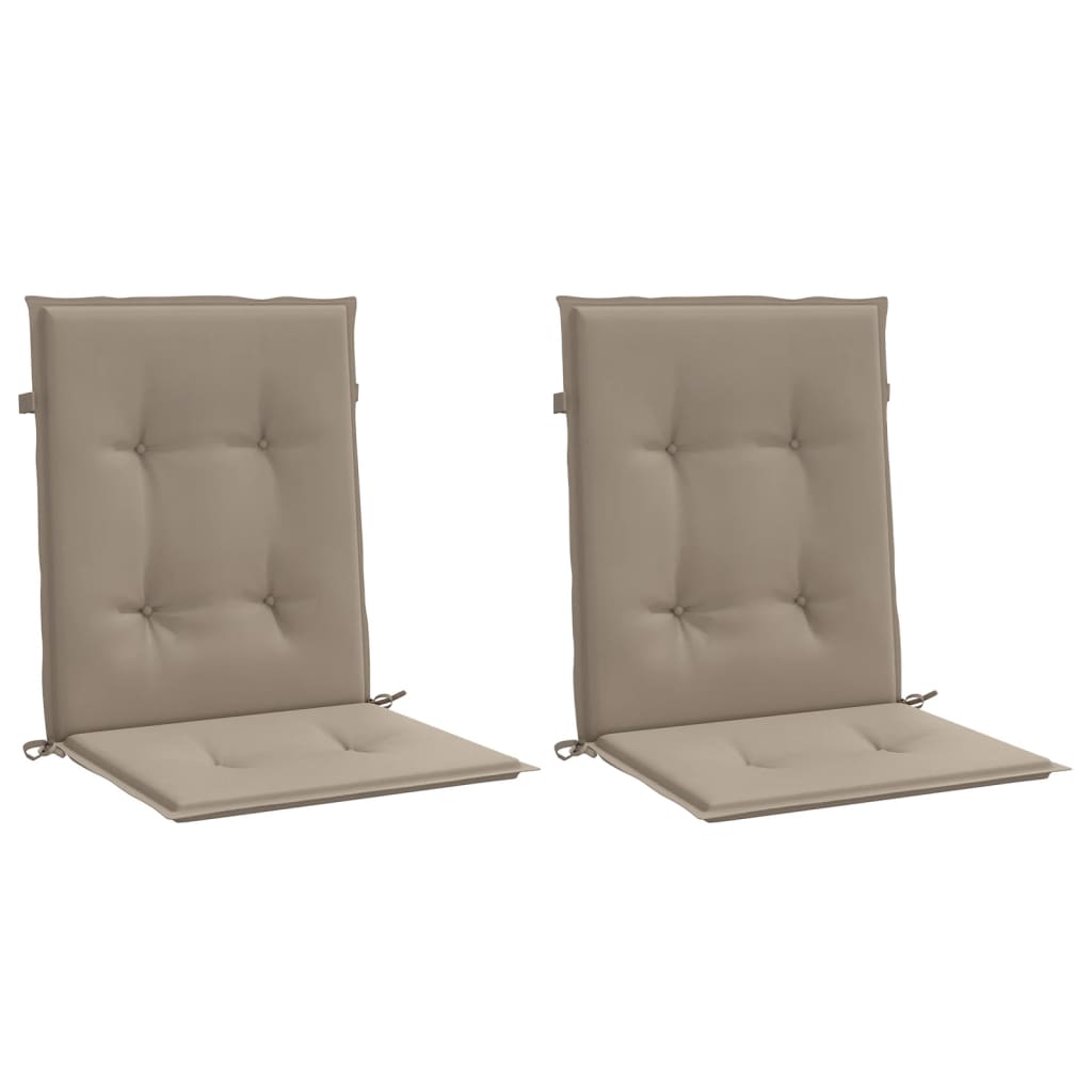 vidaXL Garden Lowback Chair Cushions 2 pcs Taupe 39.4"x19.7"x1.2" Oxford Fabric