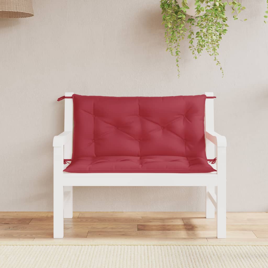 vidaXL Garden Bench Cushions 2 pcs Wine Red 39.4"x19.7"x2.8" Oxford Fabric