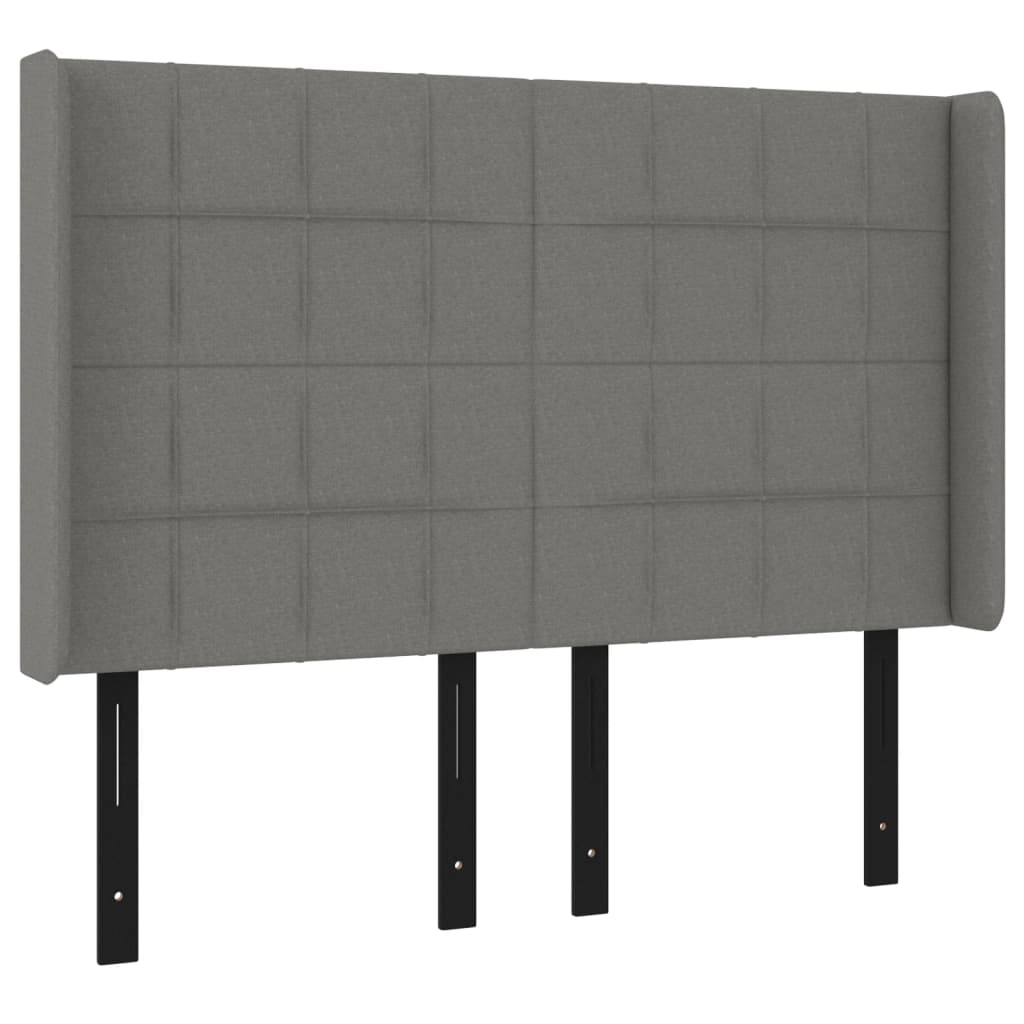 vidaXL LED Headboard Dark Gray 57.9"x6.3"x46.5"/50.4" Fabric