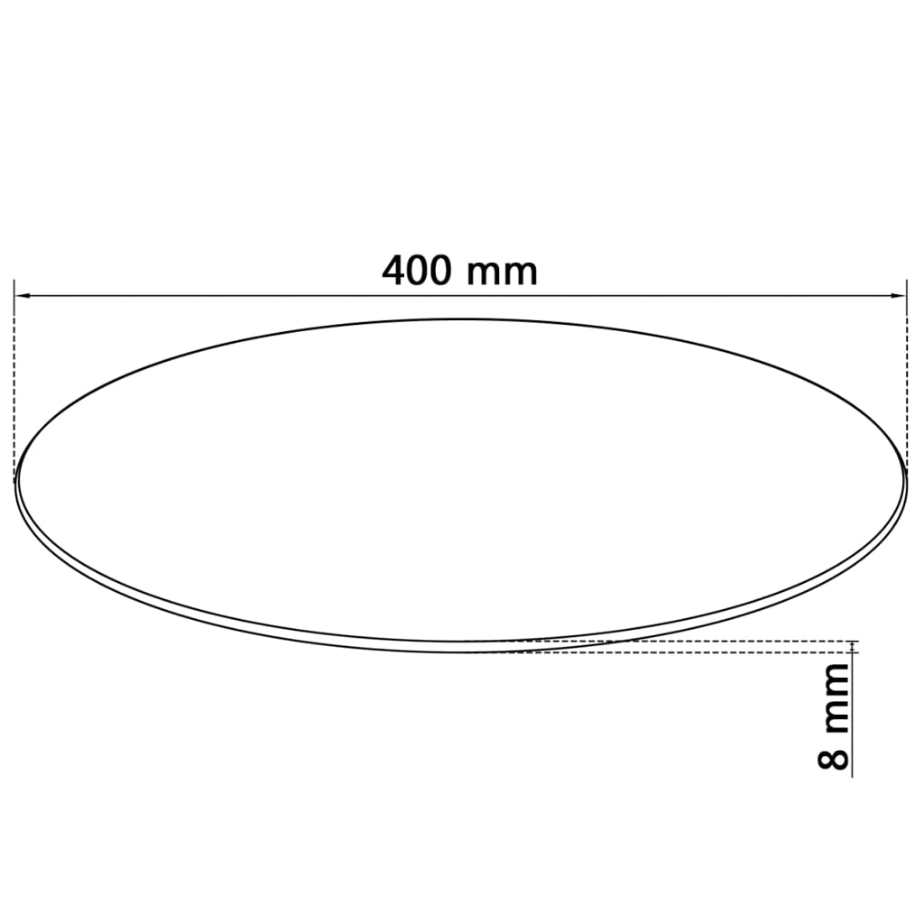 vidaXL Table Top Tempered Glass Round 15.7"