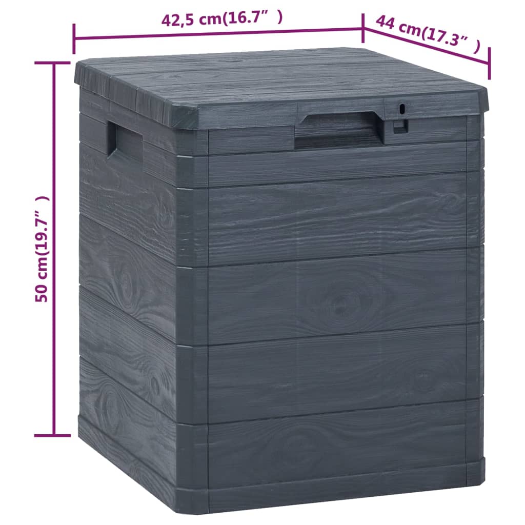 vidaXL Patio Storage Box 23.8 gal Anthracite