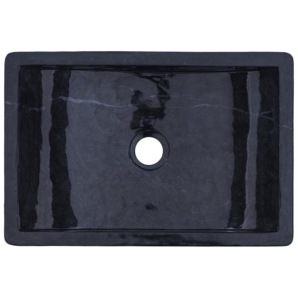 vidaXL Sink 17.7"x11.8"x4.7" Marble High Gloss Black