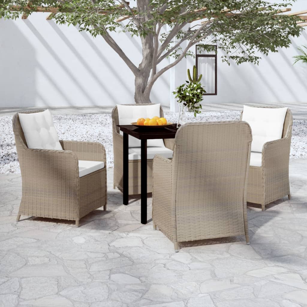 vidaXL 5 Piece Patio Dining Set Brown