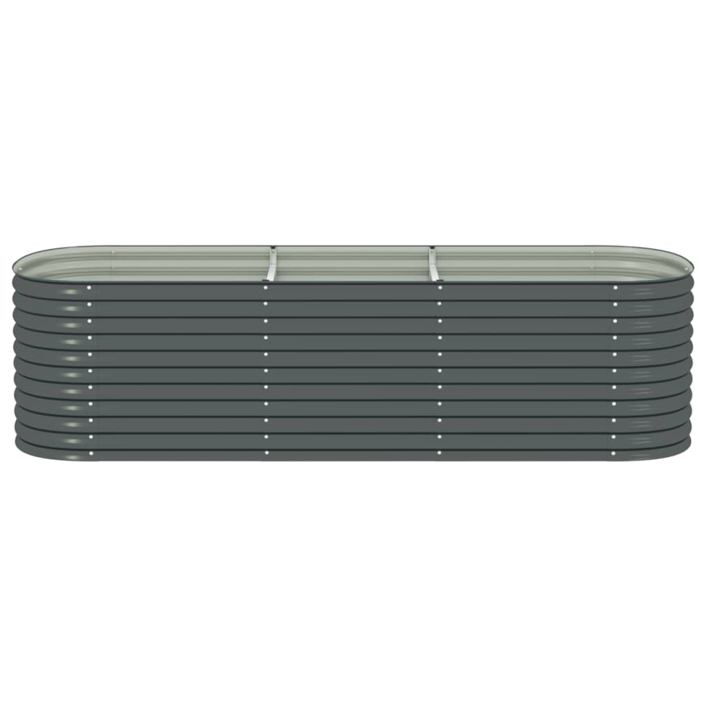 vidaXL Garden Raised Bed 126"x31.5"x31.9" Galvanized Steel Gray