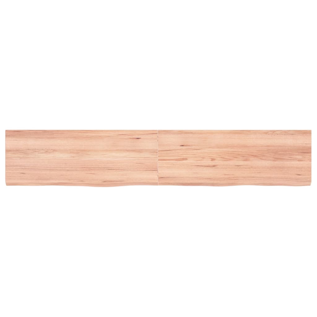 vidaXL Wall Shelf Light Brown 63"x11.8"x(0.8"-1.6") Treated Solid Wood Oak