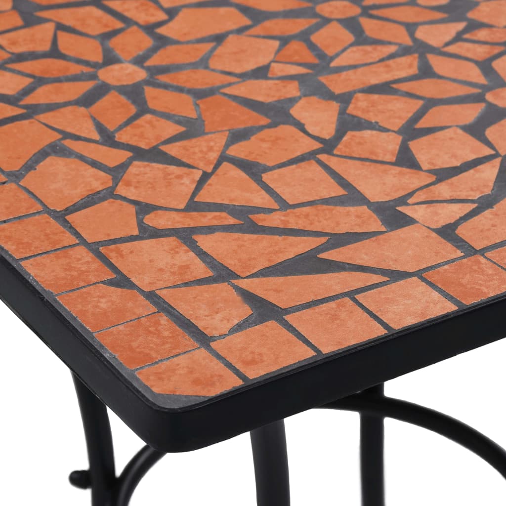 vidaXL 3 Piece Mosaic Bistro Set Ceramic Tile Terracotta