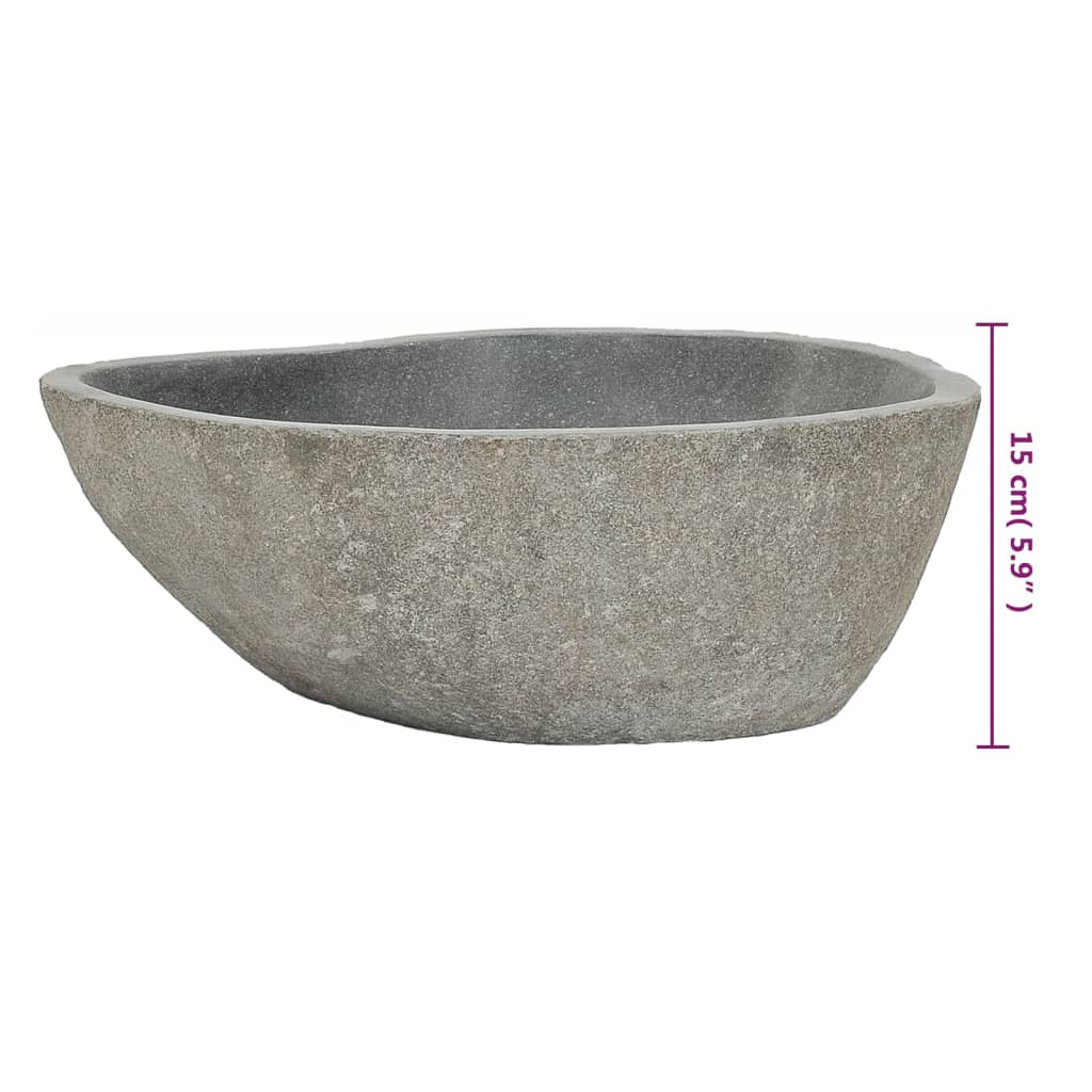 vidaXL Basin River Stone Oval (14.6"-18.1")x(11.4"-14.2")