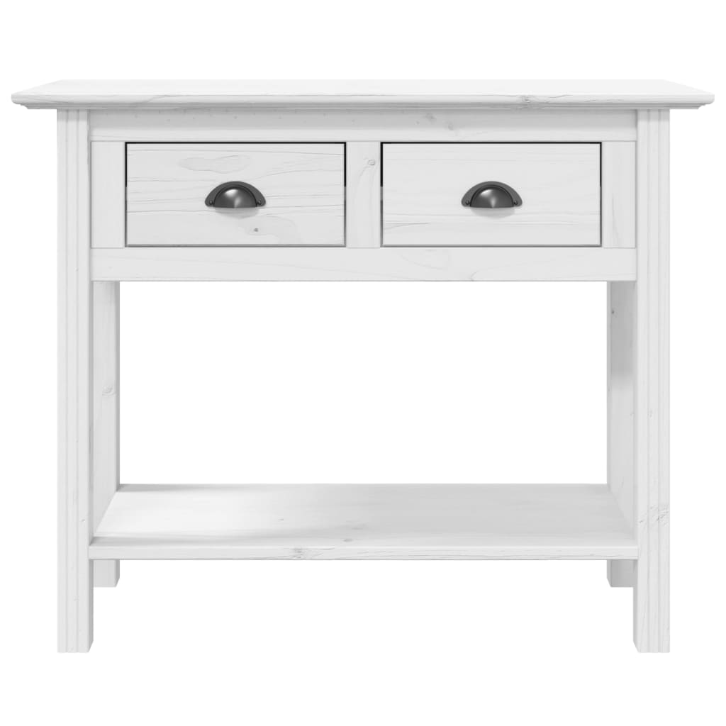 vidaXL Console Table BODO White 35.8"x13.8"x29.1" Solid Wood Pine