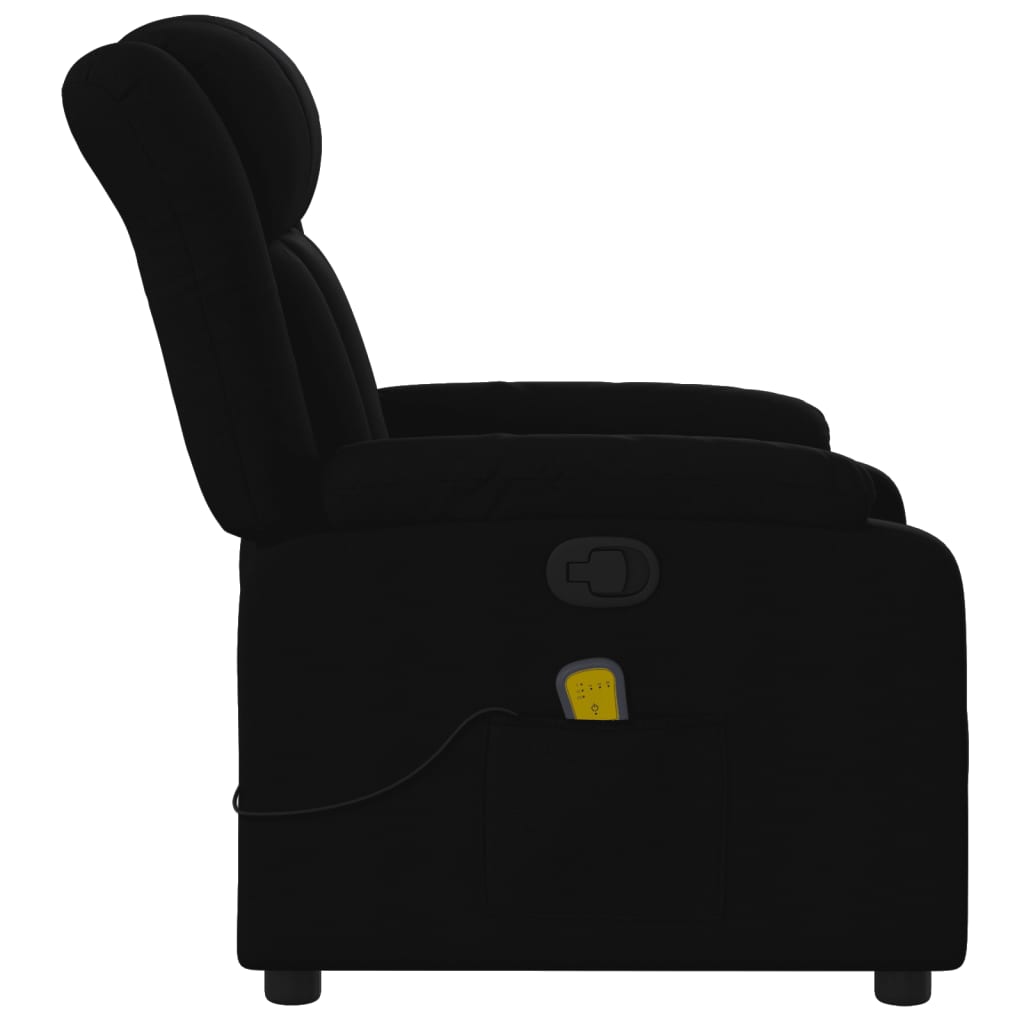 vidaXL Massage Recliner Chair Black Fabric