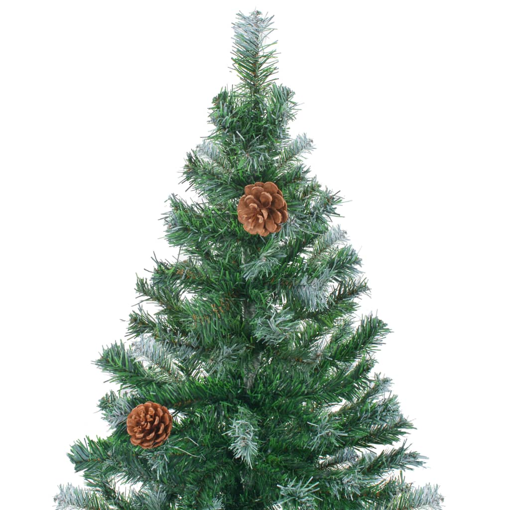 vidaXL Artificial Pre-lit Christmas Tree with Ball Set Pinecones 82.7"