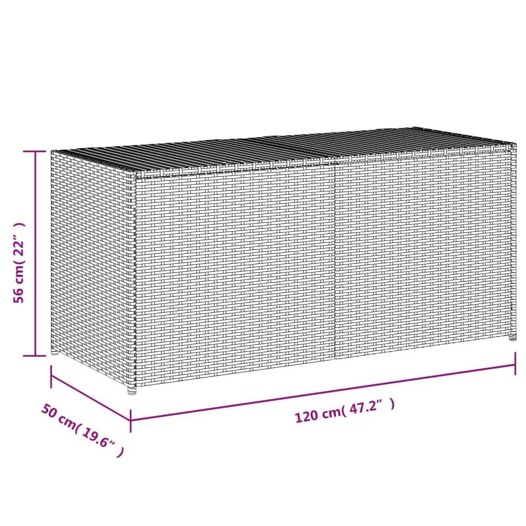 vidaXL Garden Storage Box Gray 74.8 Gal Poly Rattan