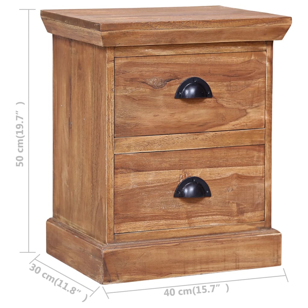 vidaXL Bedside Cabinet 15.7"x11.8"x19.7" Solid Teak