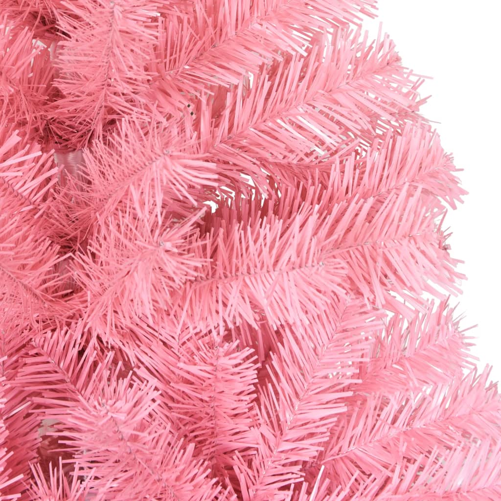 vidaXL Artificial Christmas Tree with Stand Pink 7 ft PVC