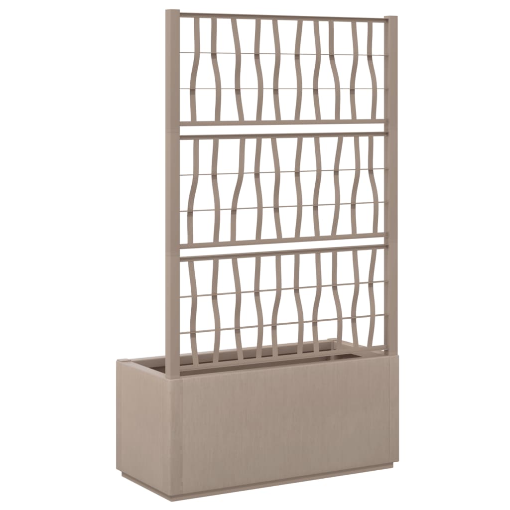 vidaXL Garden Planter with Trellis Light Brown 31.5"x14.2"x55.1" PP