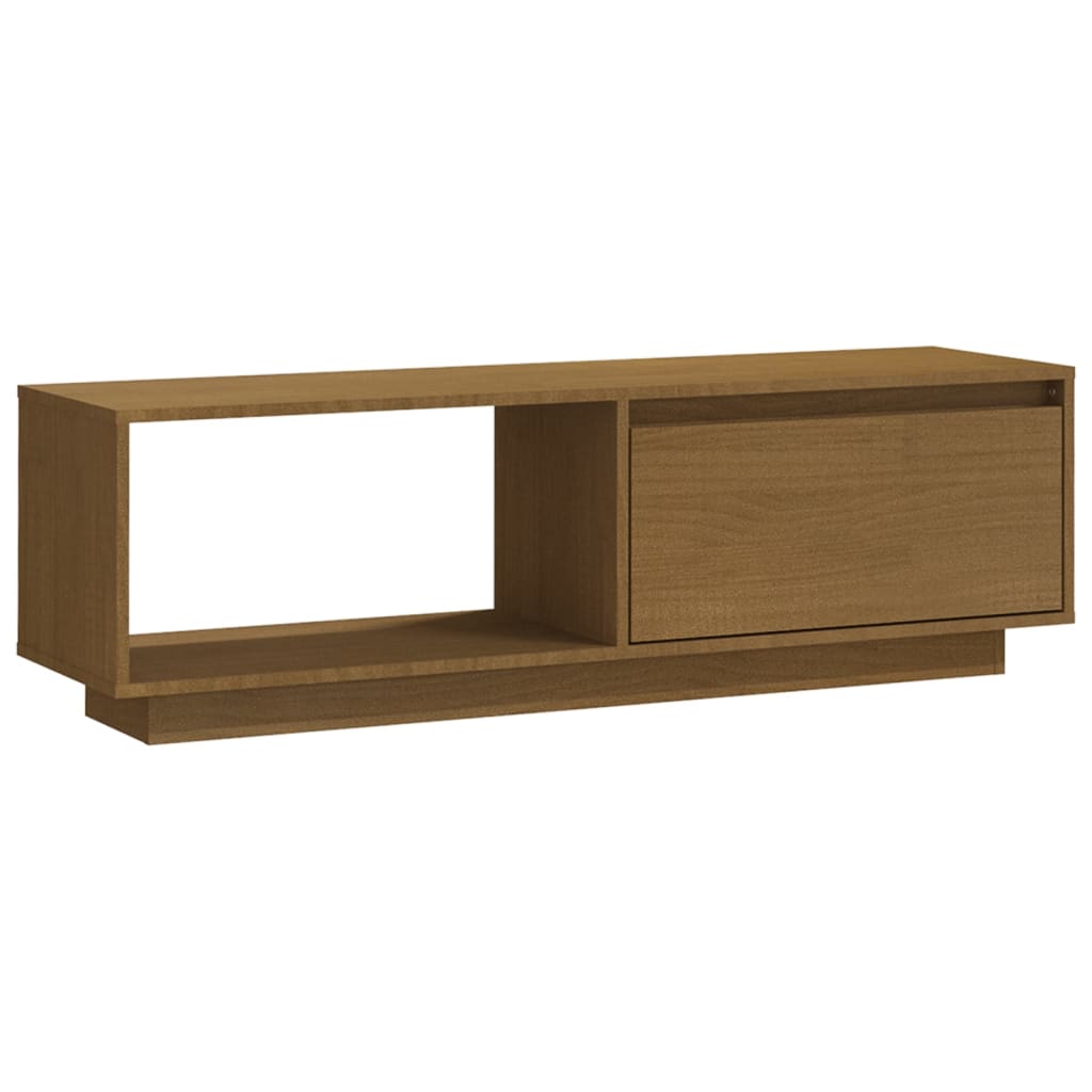 vidaXL TV Stand Honey Brown 43.3"x11.8"x13.2" Solid Pinewood