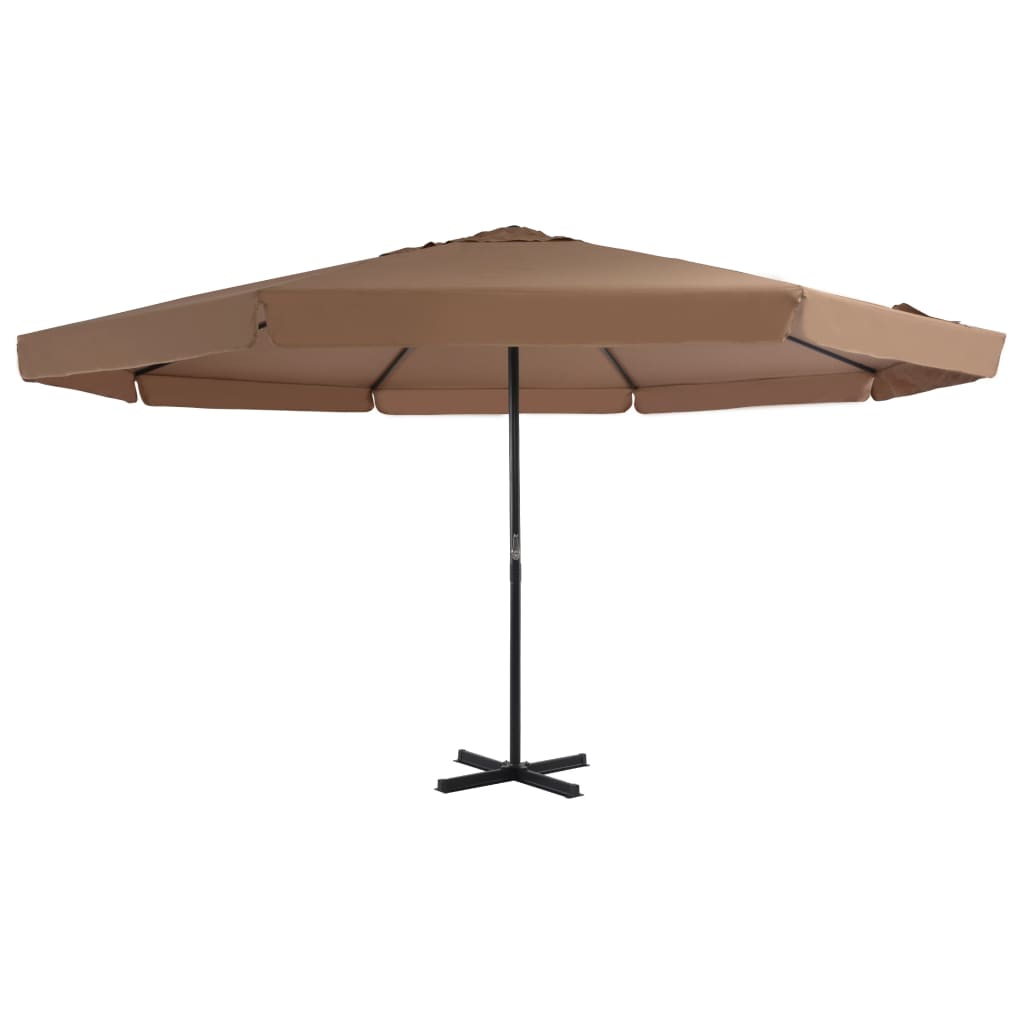 vidaXL Garden Parasol with Aluminum Pole 196.9" Taupe