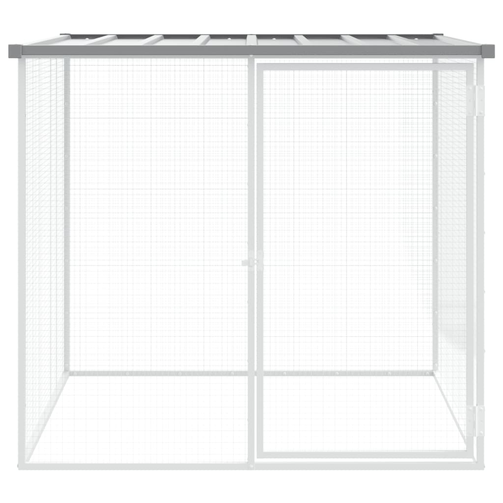 vidaXL Chicken Cage with Roof Light Gray 40.6"x38.6"x35.4" Galvanized Steel