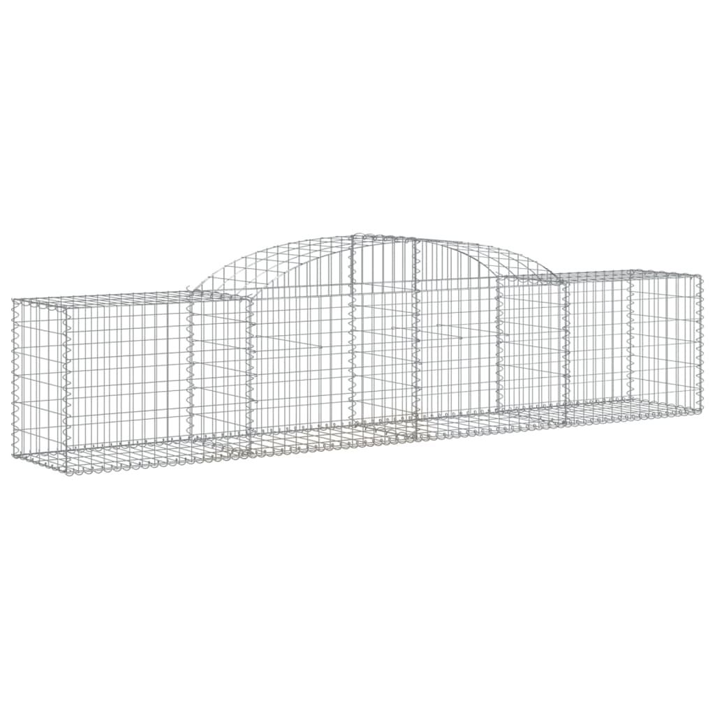 vidaXL Arched Gabion Baskets 4 pcs 118.1"x19.7"x23.6"/31.5" Galvanized Iron