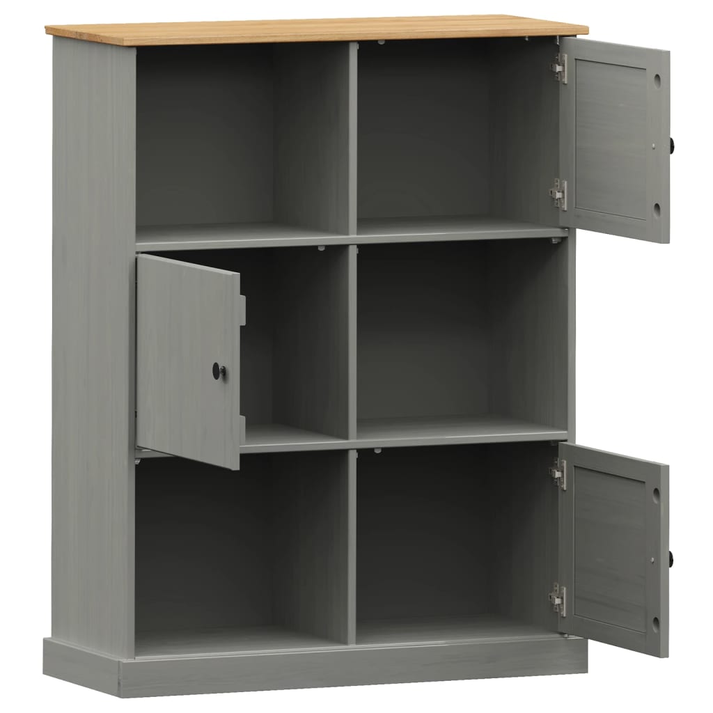 vidaXL Bookcase VIGO Gray 35.4"x13.8"x45.1" Solid Wood Pine