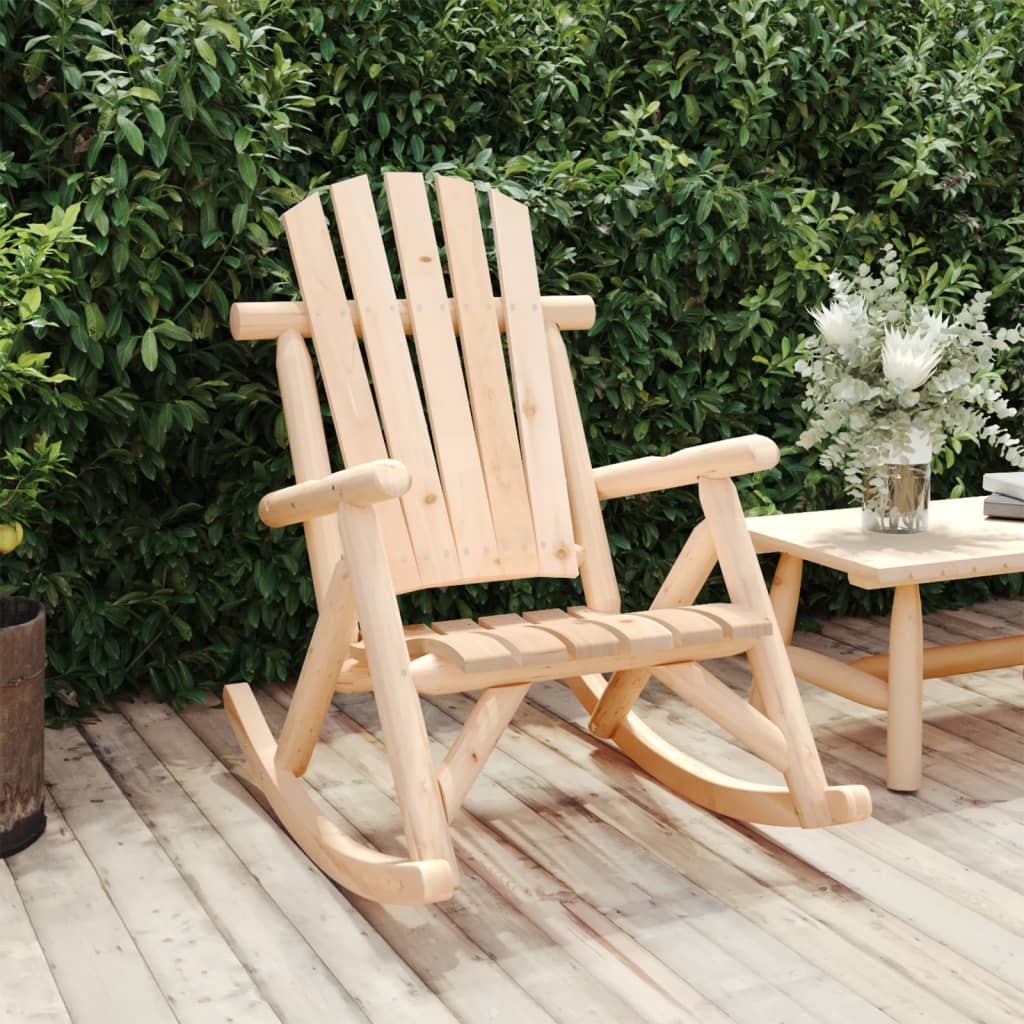 vidaXL Patio Rocking Chair 27.2"x37.8"x39.8" Solid Wood Spruce