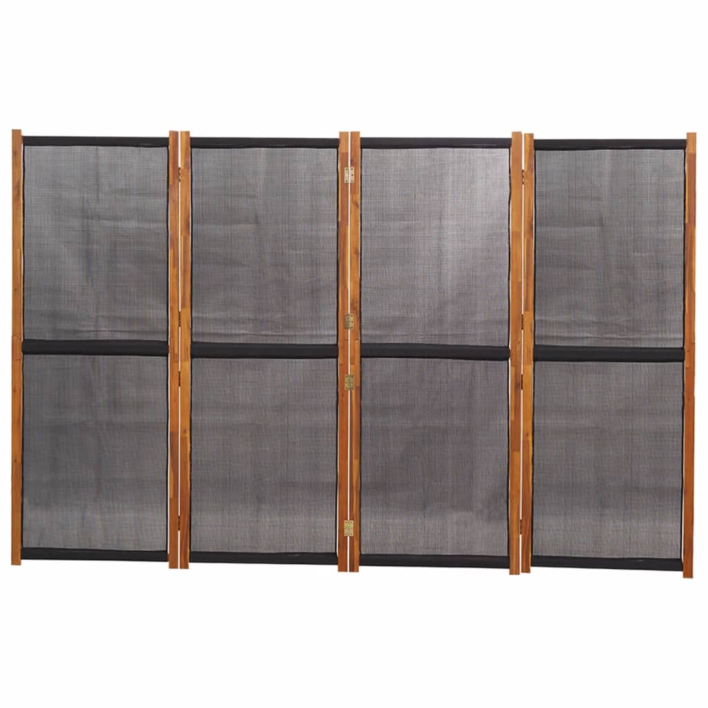 vidaXL 4-Panel Room Divider Black 110.2"x70.9"