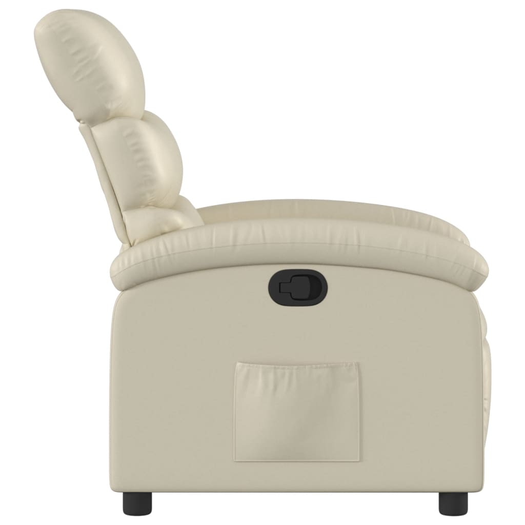 vidaXL Recliner Chair Cream Faux Leather