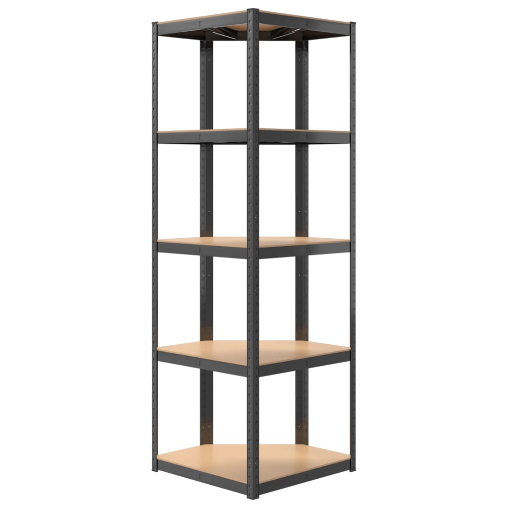 vidaXL 5-Layer Shelves 4 pcs Anthracite Steel&Engineered Wood