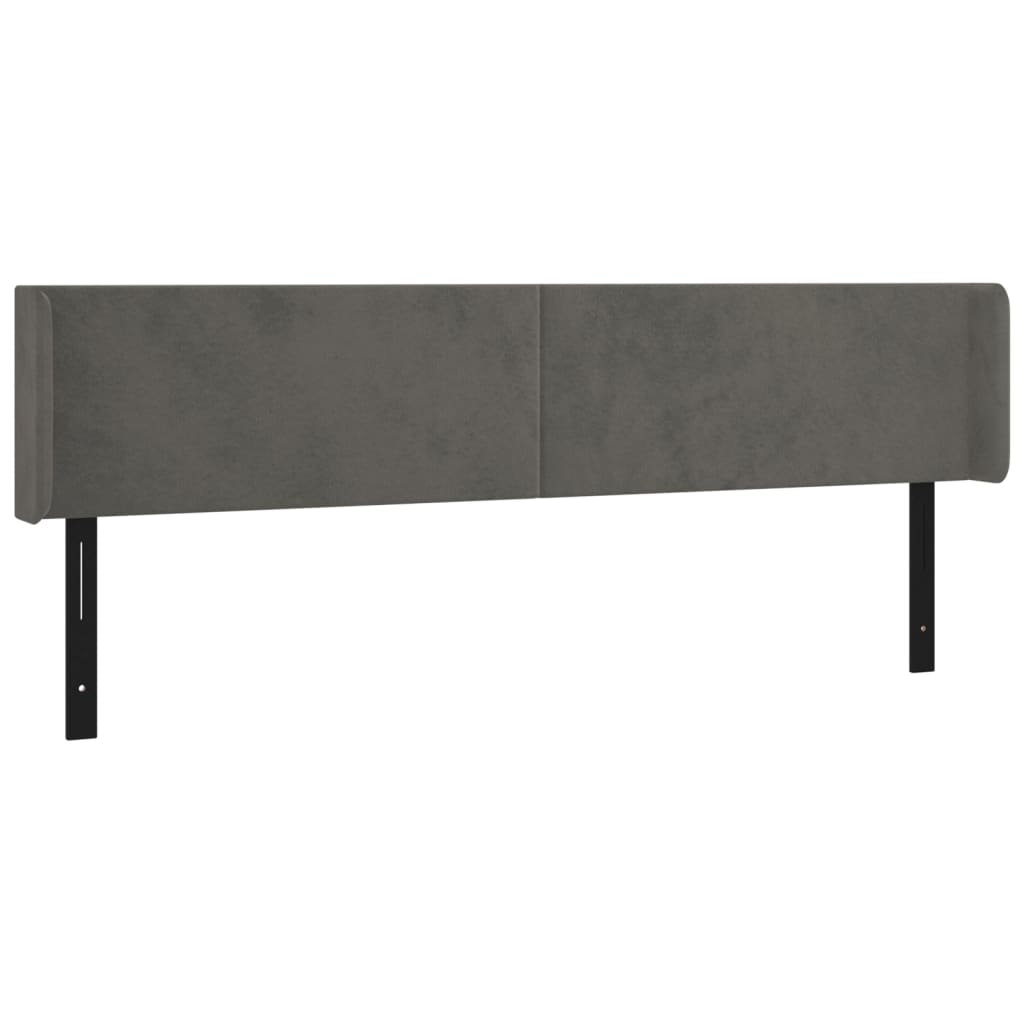 vidaXL LED Headboard Dark Gray 64.2"x6.3"x30.7"/34.6" Velvet